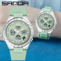 SANDA Luxury Ms LED Digital Sport Watch Fashion Casual Gold Wrist Watch Women Girl Military Waterproof Quartz Wristwatches