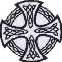 iron on patch Embroidery Celtic Cross Myth  8x8cm เซลติกข้าม โปรโมชั่น ตัวรีด เย็บติดผ้าประเทศไทย โลโก้ปัก มีกาวสำหรับรีด ตกแต่งเสื้อผ้า