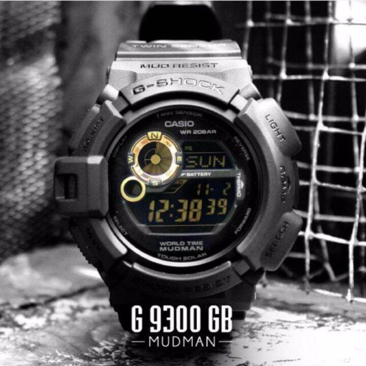 Casio Gshock Master Of G Collection Black Gold Series Mudman Twin Sensor With Tough Solar 3607