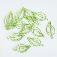 20 Pcs/lot Green Paper Clips Cute Leaves-Shaped Stainless Steel Paper Clips Book Mark for Office School Supplies