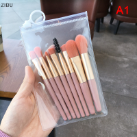 ZIBU 8pcs Mini Pro แปรงแต่งหน้าเริ่มต้น Matte ไม้จับแปรงนุ่มแบบพกพา