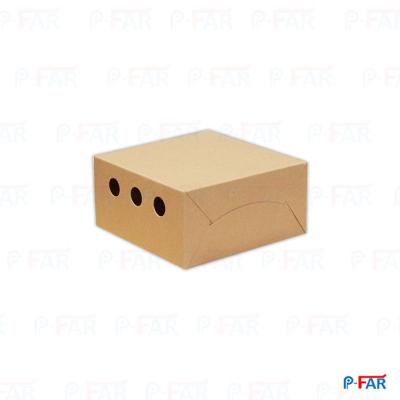 กล่องอาหารว่าง  กล่องจัดเบรก เจาะรูข้าง ขนาด 12.5 x 16.5 x 7.5 cm.  (100ชิ้น/แพ็ค)