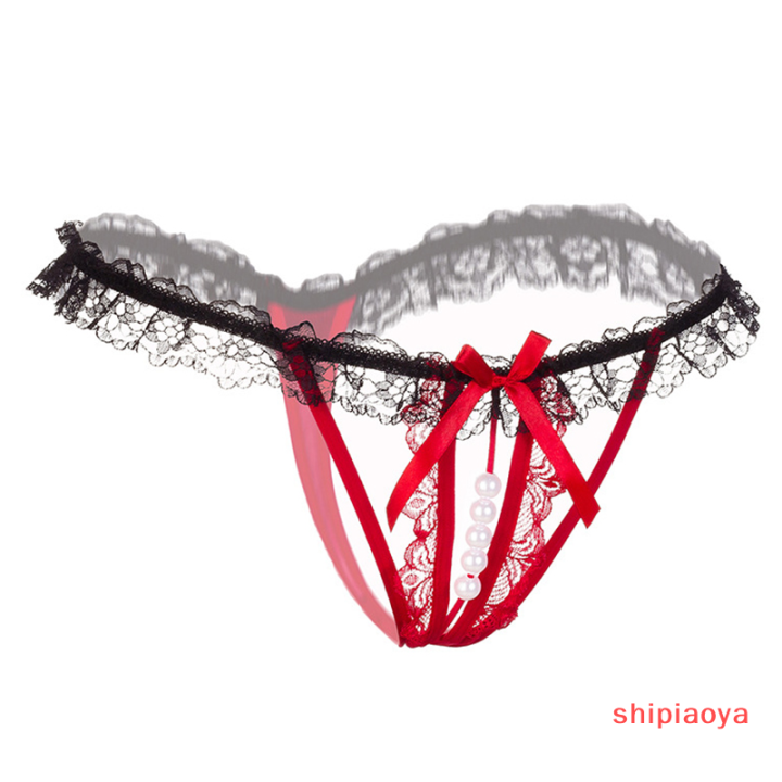 shipiaoya-กางเกงในจีสตริงไร้เป้าสำหรับกางเกงในสตรีกางเกงในจีสตริงลูกไม้ไข่มุกใส