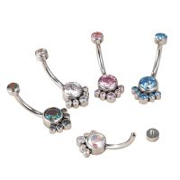 hot【DT】 Titanium curved Navel barbell shiny Belly piercing Earrings Bellybutton Jewelry Helix belly ring