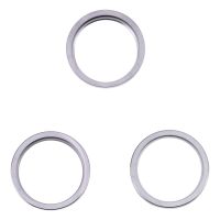 FixGadget For iPhone 14 Pro Max 3PCS Rear Camera Glass Lens Metal Outside Protector Hoop Ring(Grey)