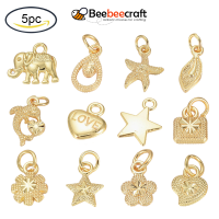 5 pc Electroplated Alloy Charms Long-Lasting Plated Star Golden 13.5x10.5x1.5mm, Hole: 1.5mm