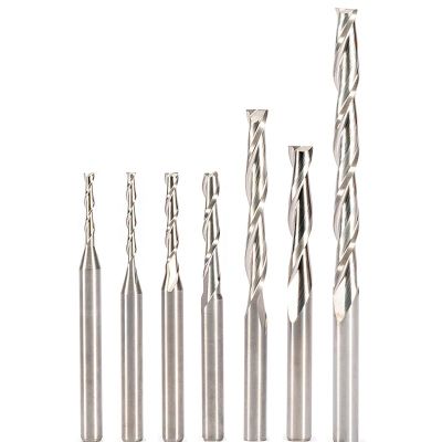 2Pcs 4Mm Shk Solid Carbide Endmill คู่สองขลุ่ยยาวเกลียว Cnc Router ไม้ Pvc Mdf Bits Cel 17มม. 22มม. 28มม. 32มม. 42มม. 52มม.