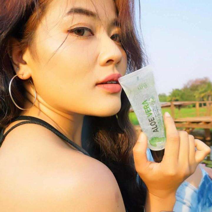 kapor-aloe-vera-fresh-and-gentle-gel-เจลว่านหางจระเข้ผสมใบบัวบก-และสารสกัดออร์แกนิค-90-มล-5-หลอด