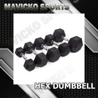 Hex Dumbbell ดัมเบลหกเหลี่ยม ดัมเบลเหล็กหุ้มยางหกเหลี่ยม ดัมเบล หุ้มยาง (ราคาต่อ1 ข้าง)