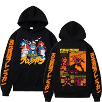 Japan Anime Tengen Toppa Gurren Lagann Graphics Print Hoodie Cartoon Manga Men Oversized Sweatshirt EU Size Hood Pullover Size XS-4XL