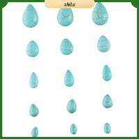 SHILU 100pcs ทรงหยดน้ำตา หินแตกลาย 100ชิ้นค่ะ Cabochons สีเขียวขุ่นสังเคราะห์ย้อมสี การทำเครื่องประดับ หลังแบนราบ สร้อยคอสำหรับผู้หญิง