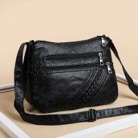 กระเป๋าสตรีNew Soft Leather Texture Messenger Bags Trendy Fashion Simple Shoulder Bags Casual Large Capacity Mom Bags