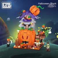 LOZ Halloween Pumpkin House Party Small Particle Assembled Building Block Toy Ghost House Assembly Model Gift