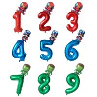 【DT】hot！ 2pcs The Hulk Balls 32 inch Number Balloons 1 2 3 4 5 6 7 8 Superhero Birthday Boy Kids