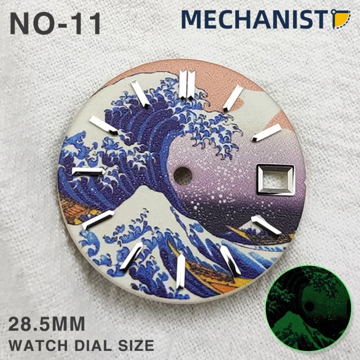 MECHANIC WATCH STERILE DIAL 28.5MM MODIFIED ACCESSORIES KANAGAWA ALL LUMINOUS NH35A LITERALLY FIT THE NH35/4R Calibre