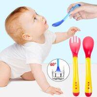 อาหารเกรด Beê Temperatura-Sensing Colher De Silicone Macio Crianças Sopa Louça Alão Formação Saudável Colheres