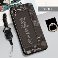 เคส TPU แบบนิ่มสำหรับ VIVO Y91C/1820เคสโทรศัพท์คลุมทั้งหมดนิ้วแฟชั่นป้องกันการตกป้องกันรอยขีดข่วนฝามีที่ถือวงแหวนและเชือก