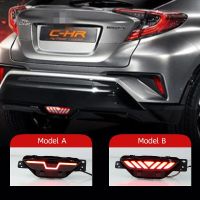 CSCSNL โคมไฟสะท้อน LED ไฟตัดหมอกหลังสำหรับ Toyota C-HR CHR 2016 2017 2018 2019ไฟเบรก Bemper Belakang 1ชิ้น