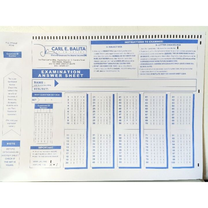 Stationery CBRC SCANTRON SHEETS (Answer Sheets) | Lazada PH