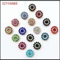 521YIANEE 10PCS 14mm หัตถกรรม ที่เป็นประกาย รูปดอกไม้ ตกแต่งเสื้อผ้า ปุ่ม Rhinestone หินแก้วคริสตัล เครื่องประดับหมวก