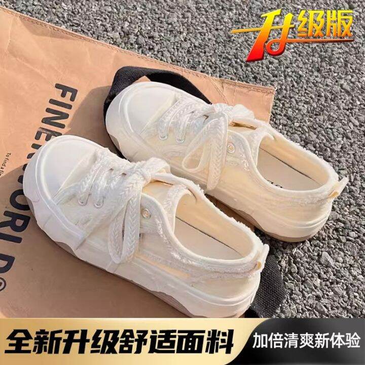 bell-canvas-shoes-womens-2023-autumn-new-breathable-all-match-small-white-board-shoes-girls-casual-sports-shoes-thick-bottom