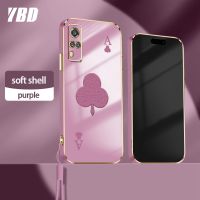 เคสโทรศัพท์ YBD สำหรับ Vivo Y51 2020 Y31 2021 Y51A Y53S 4G V2030 V2036โป๊กเกอร์มินิมอลขั้นสูง V2031แฟชั่นสไตล์เทรนกรอบนิ่มพร้อมฟรีสายคล้อง