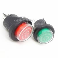 25MM Large current push switch 16A 250V round button self-locking reset with lamp 220V 15A power supply switch ON-OFF Rocker  Power Points  Switches S