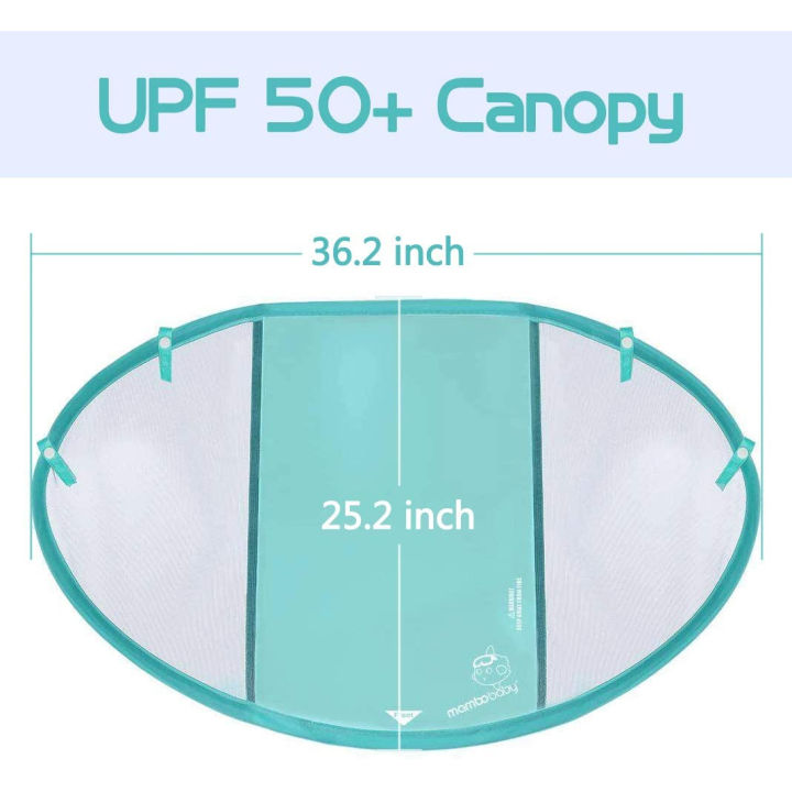 เด็กว่ายน้ำลอยที่ถอดออกได้หลังคาอาทิตย์หลังคาปกคลุมด้วย-upf-50ครีมกันแดดเข้ากันได้สำหรับ-mambobaby-ลอย