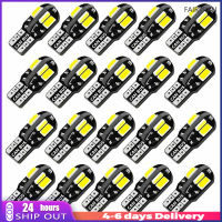 หลอดไฟภายในรถ LED ราคาพิเศษ20แพ็ค W5W 8SMD สดใสมาก T10 5730 Canbus ปราศจากข้อผิดพลาด Canbus 12V หลอดไฟอัตโนมัติไฟด้านข้าง