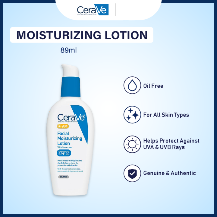 Cerave AM Facial Moisturizing Lotion with Sunscreen SPF 30 89ml Lazada