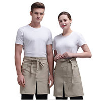 Half Short Men Women Kitchen Restaurant Waist Apron With Pockets bib Server Waiter Waitress Cooking Work uniform Universal