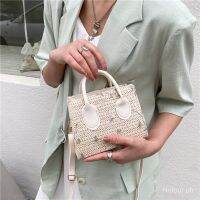 Fresh Straw Small Square Bag for Women2021New Fashion WildinsSmall Messenger Bag Net Red Ocean Style Handbag