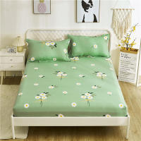 3PC Bed Sheet with Pillowcases Geometric Printed Fitted Sheet With Elastic Bed Linen Polyester Mattress Cover Queen Size