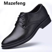 Mazefeng New Men Leather Shoes Business MenS Dress Shoes Fashion Casual Wedding Shoes Comfortable Pointed Solid Color Men Shoes