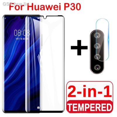 ✎Vidro Protetor De Tela 2 Em 1 Para Huawei P30 P30lite Vidro Temperado Câmera P20 Lite Pro Filme Lente