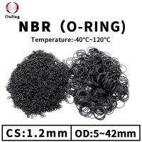 NBR O Ring Seal Gasket Thickness CS1.2mm OD5-42 Oil and Wear Resistant Automobile Petrol Nitrile Rubber O-Ring Waterproof Black Gas Stove Parts Access