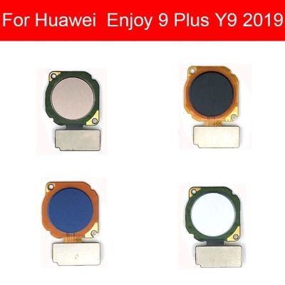 ปุ่มโฮมโค้งเหมาะสำหรับ Huawei เพลิดเพลินกับ9 Plus Y9 2019ปุ่มเมนูเซ็นเซอร์ตรวจจับลายนิ้วมือ