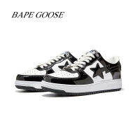 Bape ห่านผู้ชาย Max ซูเปอร์สตากีฬาลำลองรองเท้าสเก็ตบอร์ดของผู้หญิงสีขาวขนาดเล็กน้ำแบรนด์พรางเชลล์หัวเตียงรองเท้าผ้าใบ