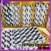 VYBL SKONHED 20 Pairs Mixed ความงาม แฮนด์เมด เครื่องมือแต่งหน้าตา ปุยปุย ขนตาปลอม 3D Faux Mink หนายาว