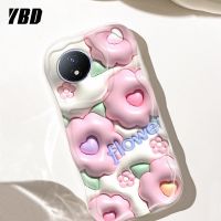 เคสโทรศัพท์มีลายคลื่น YBD สำหรับ Vivo Y02 Y02A Y02T น่ารักลายต้นกระบองเพชรและกระต่ายวัสดุซิลิโคนกล้องปกป้องเต็มรูปแบบ