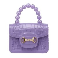 Mini  Jelly Bag Plastic Small Chain Handbags  For Girl PVC Crossbody Coin Purse Fashion Crocodile Pattern Pearl Handbag