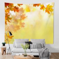 Tapestry Wall Decor Autumn Scenery Red Maple Leaves Handing Cloth Tapestry Wall Background