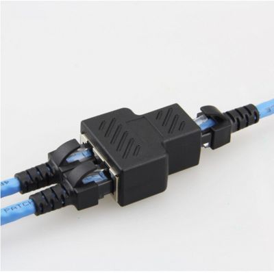 Holiday Discounts RJ45 1 To 2 Ways Ethernet LAN Network Splitter Double Adapter Ports Coupler Connector Extender Adapter Plug Connector Adapter