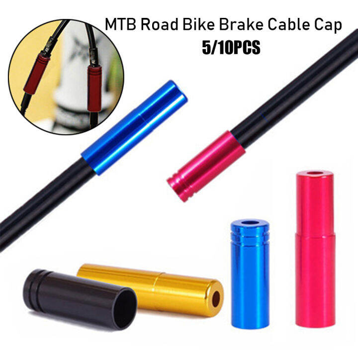 【COD】5/10pcs 4mm 5mm Aluminium MTB Road Bike Brake Cable Cap Colorful Shift Cable Bicycle