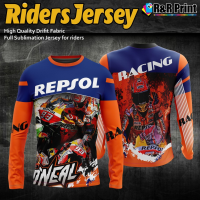 Repsol Honda Motogp Full Long Sleeves Sublimation Jersey Shirt for Motorcycle Ridersmotorcycle Jersey Cycling Jersey Long Shirt trendy