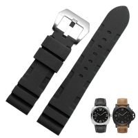 ▶★◀ Suitable for Panerai Mens Lumino Stealth Series PAM441/111 Bernis Waterproof Silicone Watch Strap 22mm