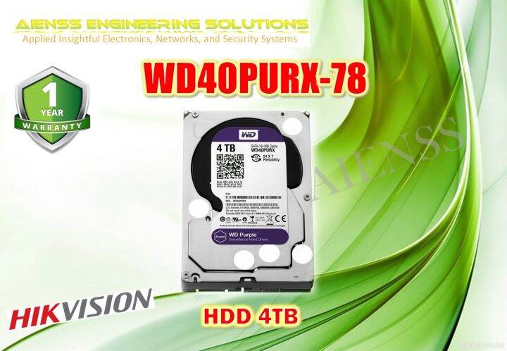 WD40PURX-78 4TB HDD Western Digital CCTV Accessories | Lazada PH
