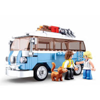 City Street Van Mini Friends Camper Car Bus Model Creative Building Blocks Vehicles Educational Figures Girl Bricks Children Toy