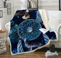 Wolf and Eagle 3D print fashion fleece blanket bed bedspread Sherpa blanket