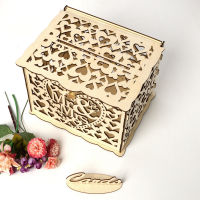 Wood Wedding Card Boxes DIY Mr Mrs Hollow Love Pattern Invitation Card Money Envelope Box Wedding Anniversary Party Decor